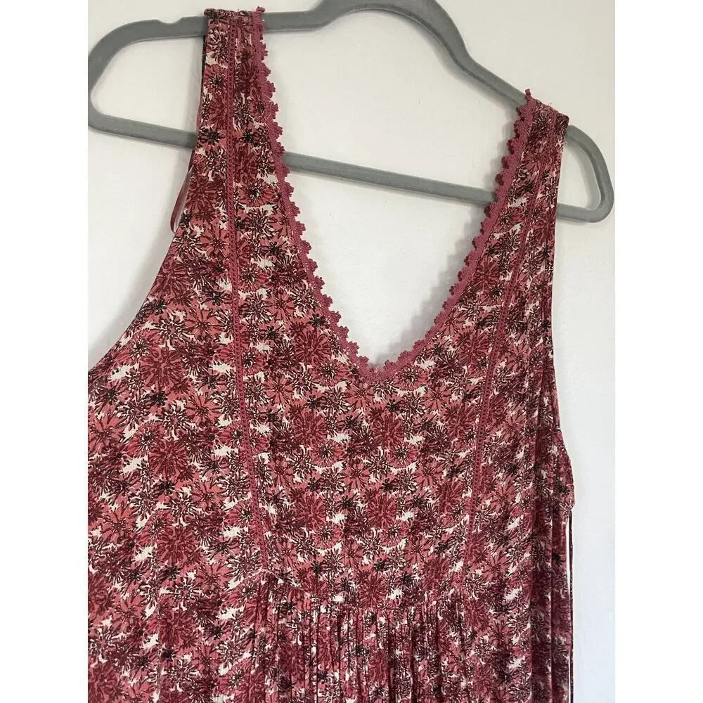 Zara Trafaluc Pink Floral Short Crinkle Sun Romper V Neck Tassel Tie‎ Size XS - Picture 3 of 8